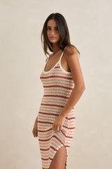 TAMI STRIPE KNIT MAXI DRESS - WATERMELON