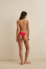 LILY RIB ADJUSTABLE SIDE HI CUT - WATERMELON