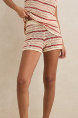 TAMI STRIPE KNIT SHORT - WATERMELON