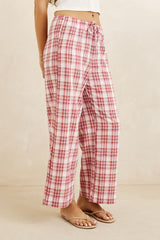 CHELSEA CHECK PANT PLUM