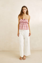 ANNABELLE LACE TRIM BEACH PANT WHITE