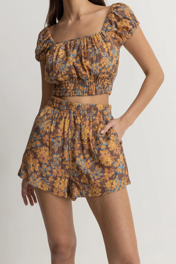 Classic Floral Short - Chocolate