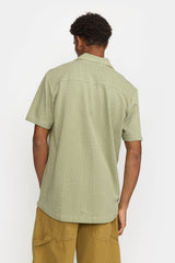 JACQUARD SHORT-SLEEVED CUBAN SHIRT / 3175 GREEN