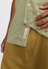 JACQUARD SHORT-SLEEVED CUBAN SHIRT / 3175 GREEN