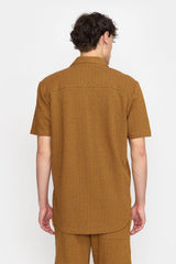 JACQUARD SHORT-SLEEVED CUBAN SHIRT / 3175 YELLOW