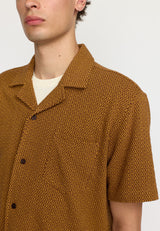 JACQUARD SHORT-SLEEVED CUBAN SHIRT / 3175 YELLOW