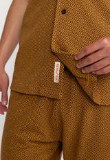 JACQUARD SHORT-SLEEVED CUBAN SHIRT / 3175 YELLOW