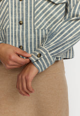 CROPPED SHIRT / 33102 - BLUE