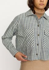 CROPPED SHIRT / 33102 - BLUE