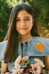 STRAWBERRIES BLOUSE - LIGHT BLUE DENIM