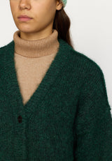 KNITTED MOHAIR CARDIGAN / 66107 - DARKGREEN