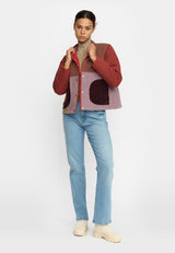 QUILTED PATCHWORK JACKET / 77345 - BROWN