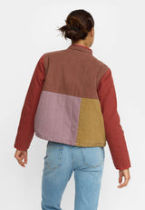 QUILTED PATCHWORK JACKET / 77345 - BROWN