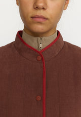 QUILTED PATCHWORK JACKET / 77345 - BROWN
