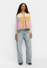 Quilted Patchwork Vest / 77362 - Off White