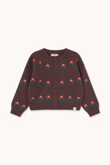 FLOWERS CARDIGAN - DARK BROWN