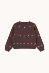 FLOWERS CARDIGAN - DARK BROWN