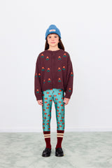 FLOWERS CARDIGAN - DARK BROWN