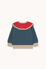 COLOR BLOCK CARDIGAN - LIGHT NAVY