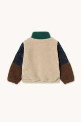 COLOR BLOCK POLAR SHERPA JACKET - DARK GREEN