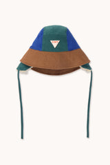 COLOR BLOCK BUCKET HAT - DARK BROWN
