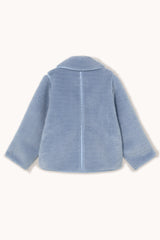 FAUX FUR COAT - DENIM BLUE