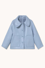 FAUX FUR COAT - DENIM BLUE