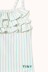 CYAN FINE STRIPES SWIMSUIT - LIGHT CYAN