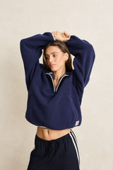 CAMP HALF ZIP SHERPA PULLOVER OCEAN