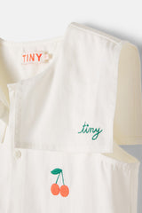 MINI CHERRIES TWILL DRESS - OFF WHITE