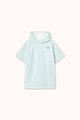CYAN FINE STRIPES PONCHO TOWEL - LIGHT CYAN