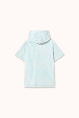 CYAN FINE STRIPES PONCHO TOWEL - LIGHT CYAN