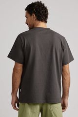 HEAVY VINTAGE POCKET EMBLEM SS T-SHIRT - CHARCOAL