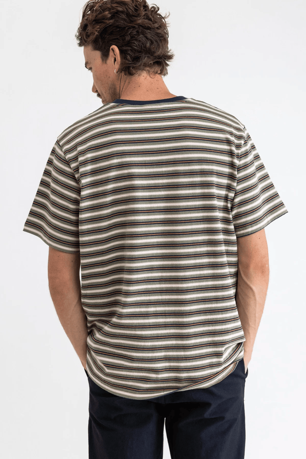 Vintage Stripe SS T-Shirt - Olive