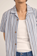 VACATION STRIP SS SHIRT - BLUE