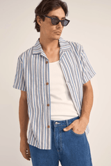 VACATION STRIP SS SHIRT - BLUE