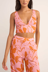 BORA BORA FLORAL TOP - PINK