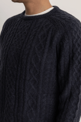 MOHAIR FISHERMANS KNIT - BLACK
