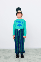STRIPES SHERPA SWEATPANT - DARK GREEN/ LIGHT NAVY