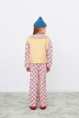 FLOWER GRID WOVEN PANT - LIGHT CREAM