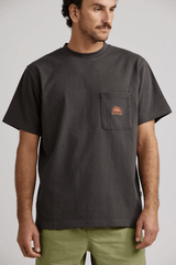 HEAVY VINTAGE POCKET EMBLEM SS T-SHIRT - CHARCOAL