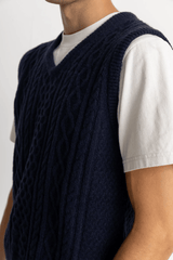 MOHAIR KNIT VEST - NAVY 24FW