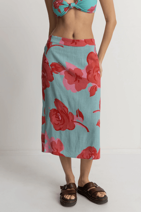 Inferna Floral Low Rise Midi Skirt - Spring