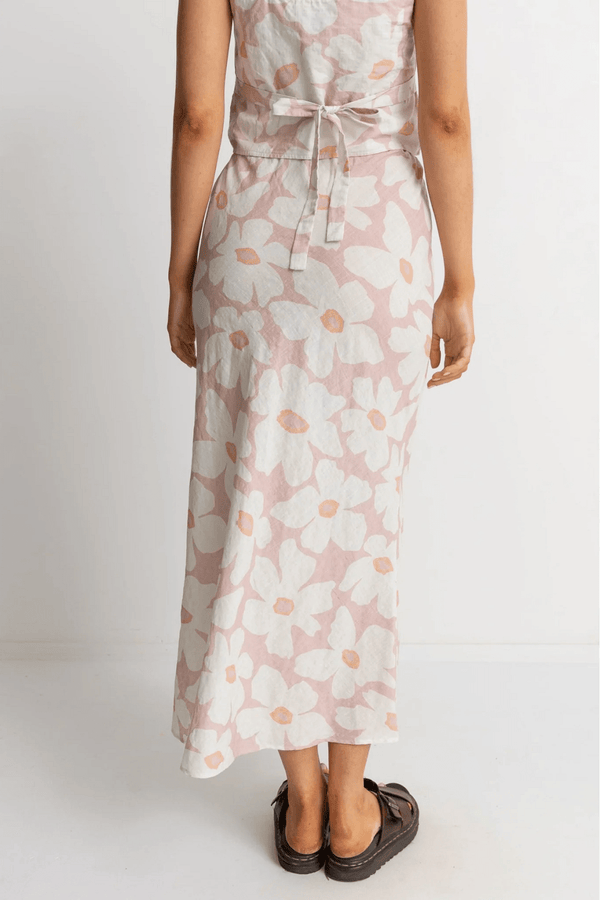 Mimi Floral Bias Cut Maxi Skirt - Rose