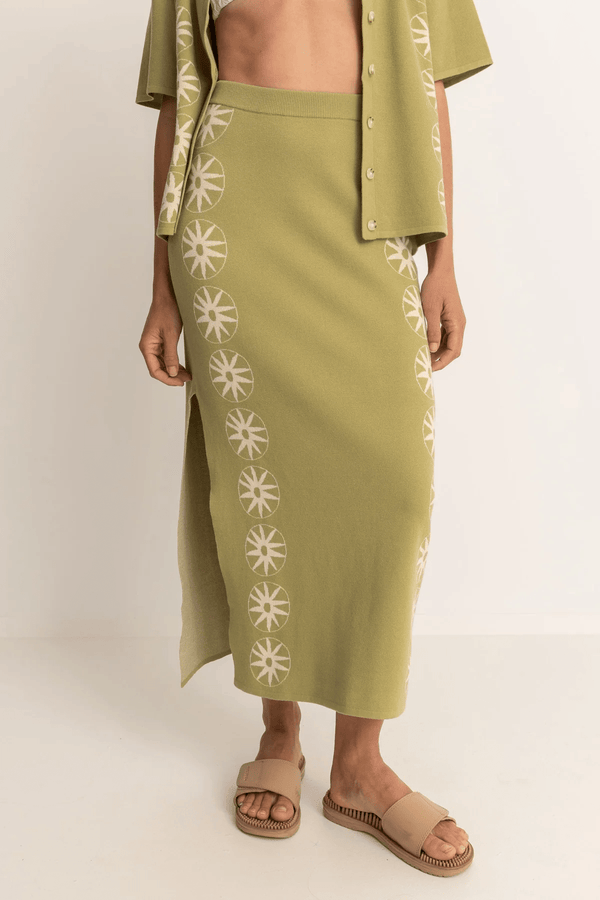 Horizon Knit Midi Skirt - Palm