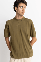 Essential Knit SS Polo - Olive