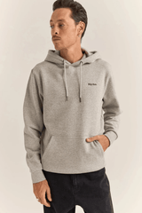 BRAND FLEECE HOOD - GREY HEATHER