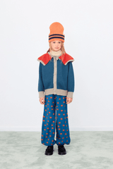 COLOR BLOCK CARDIGAN - LIGHT NAVY
