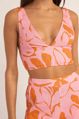 BORA BORA FLORAL TOP - PINK