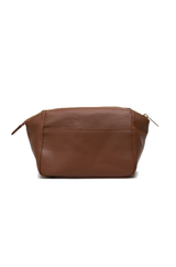 Milan Toiletry Bag Vegan Leather Saddle Brown 24